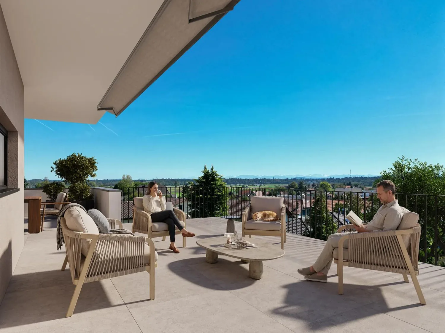 New building with a far-reaching view: 3.5-room attic with large terrace in Niederbipp
