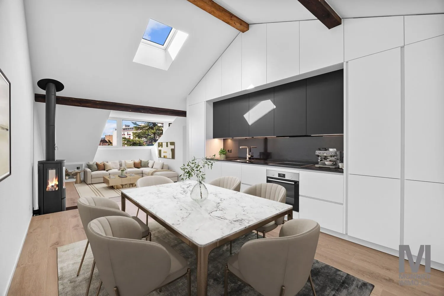 3.5-room attic apartment, completely renovated