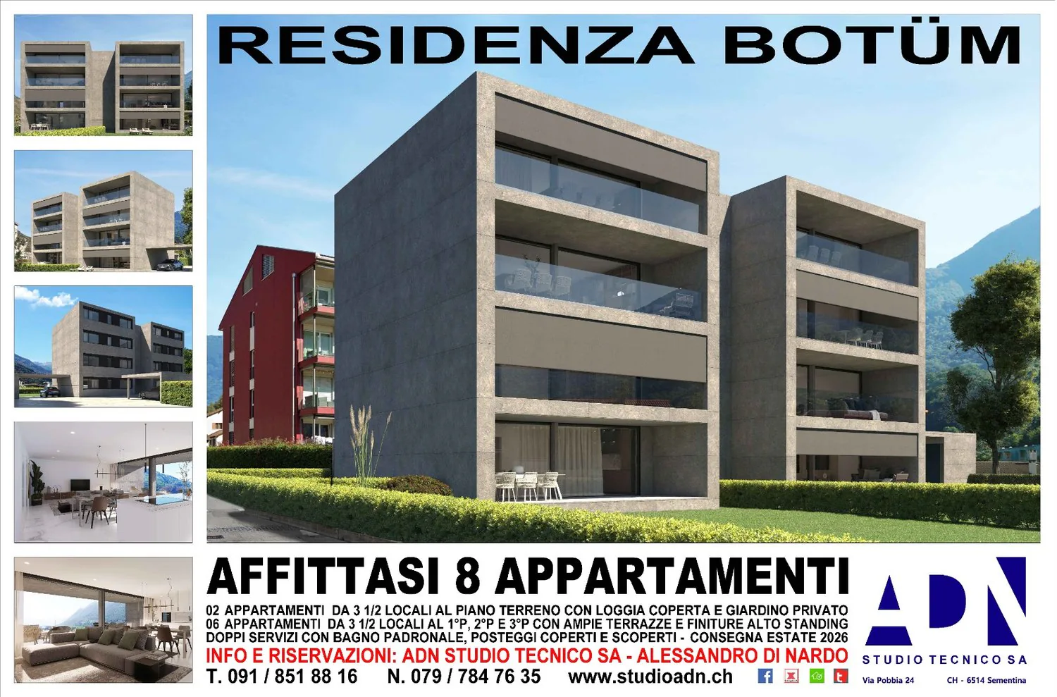 For Rent: New Botüm Residence in Biasca
