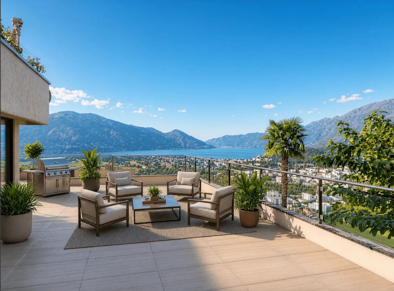 Appartement avec terrasse et vue spectaculaire sur le lac