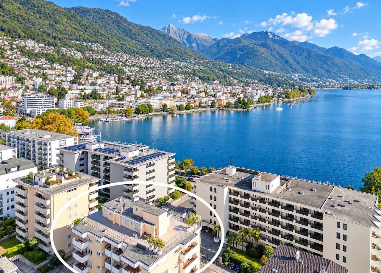 Posizione centrale - 75 m dal lago - 2 balconi - Posteggio privato