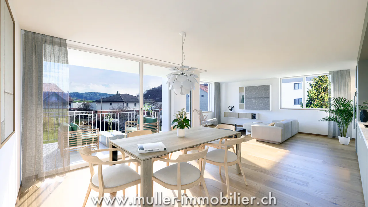 Superbe 3,5 pièces avec balcon en campagne