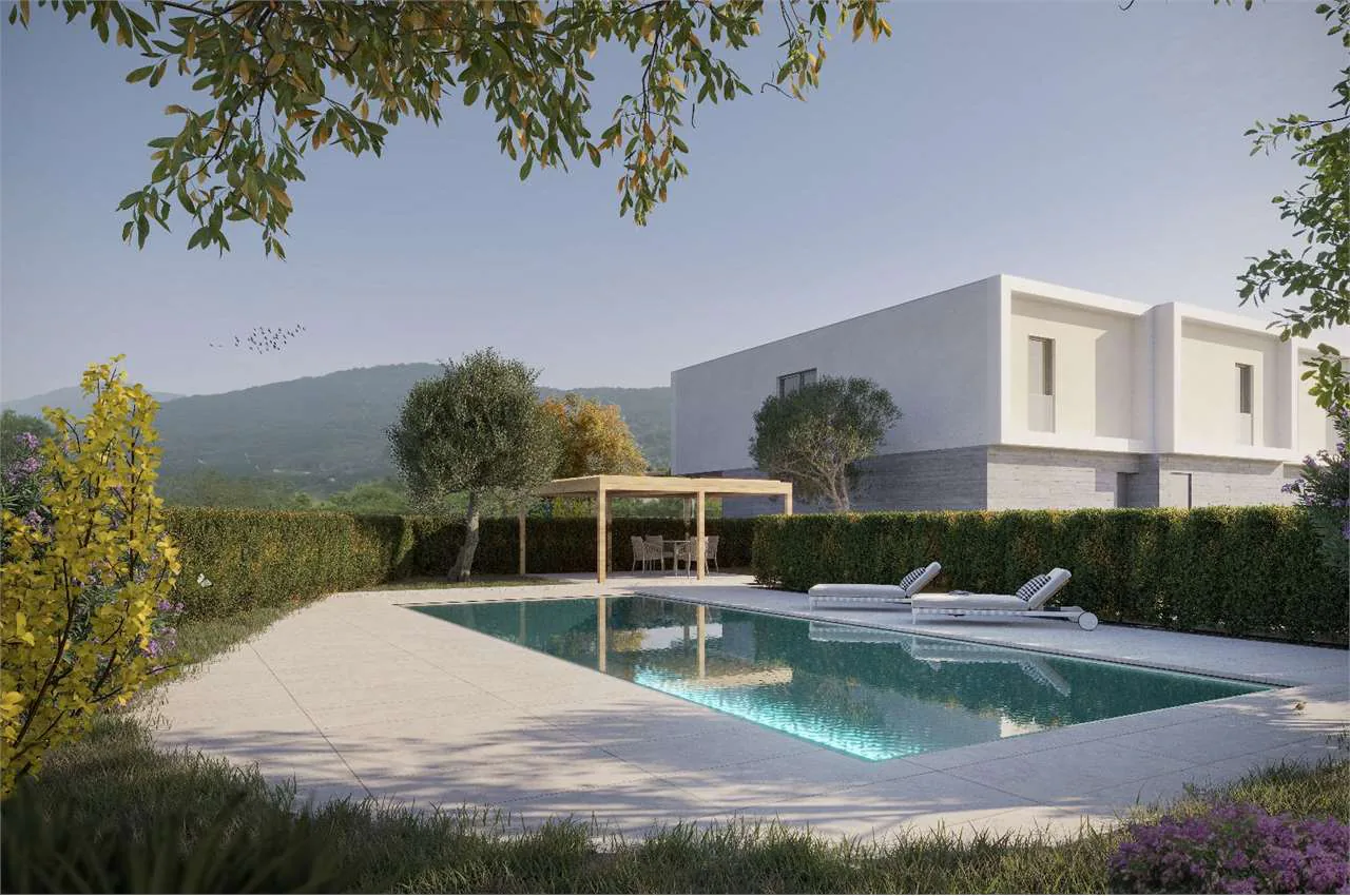 Neue Reihenhaus-Villa mit privatem Garten und Pool