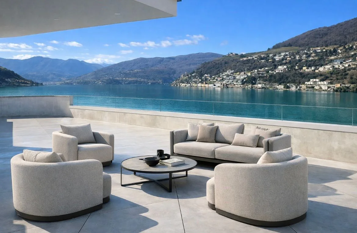 Design villa in unique position with breathtaking lake view and dock