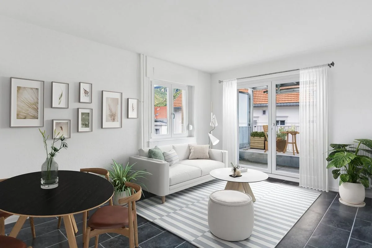 Appartement lumineux de 3 pièces avec grand balcon