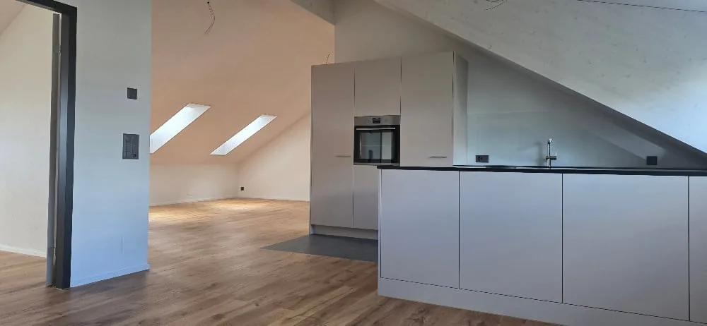 First rental of attic apartments in a quiet neighborhood