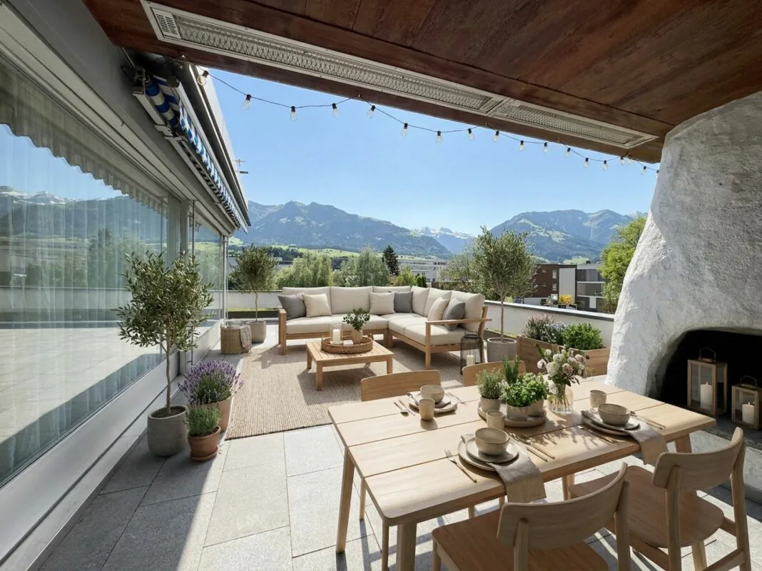 Appartement d'attique charmant avec grande terrasse et vue panoramique
