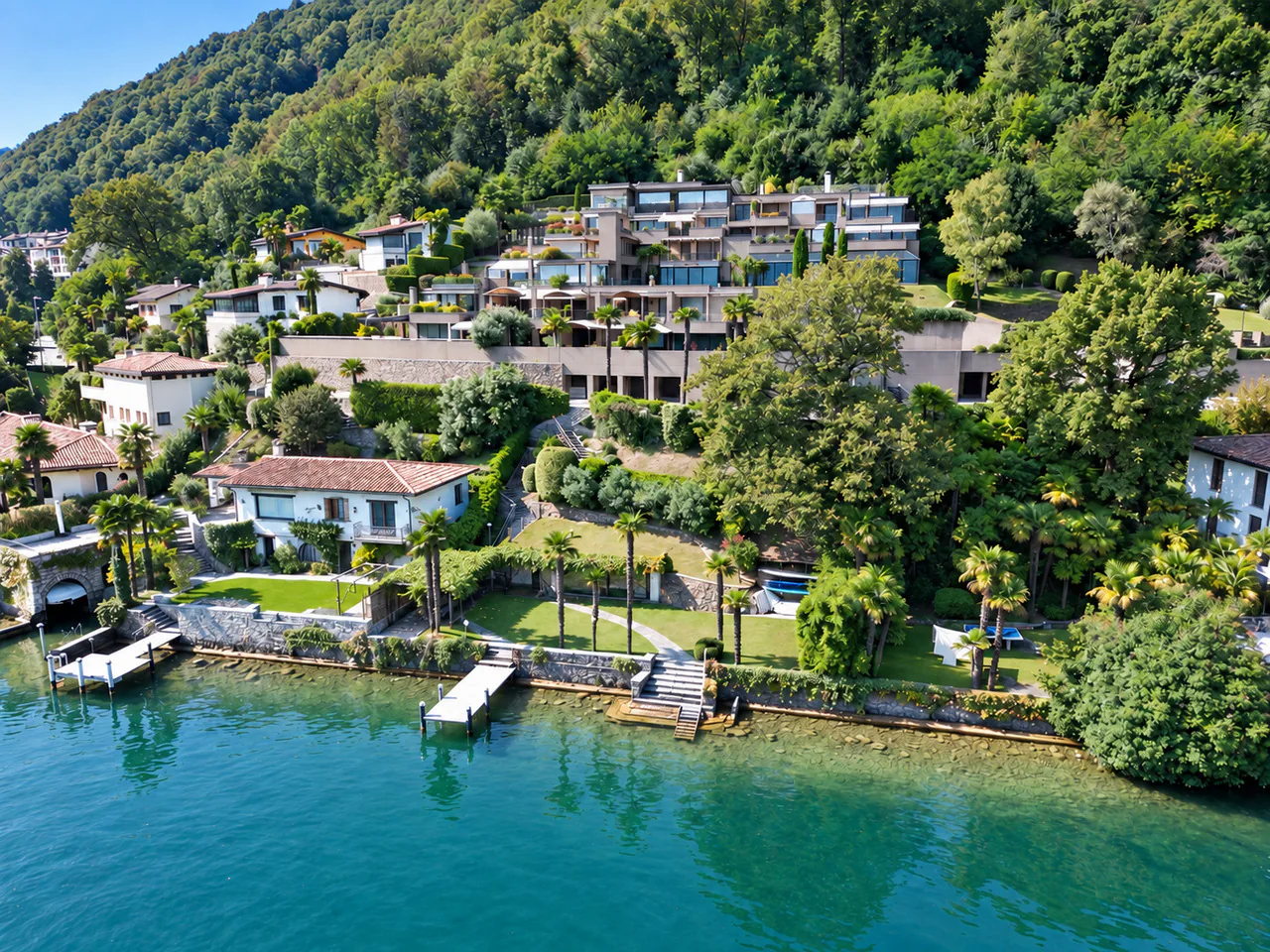 Appartamento di prestigio con terrazza e accesso privato al lago