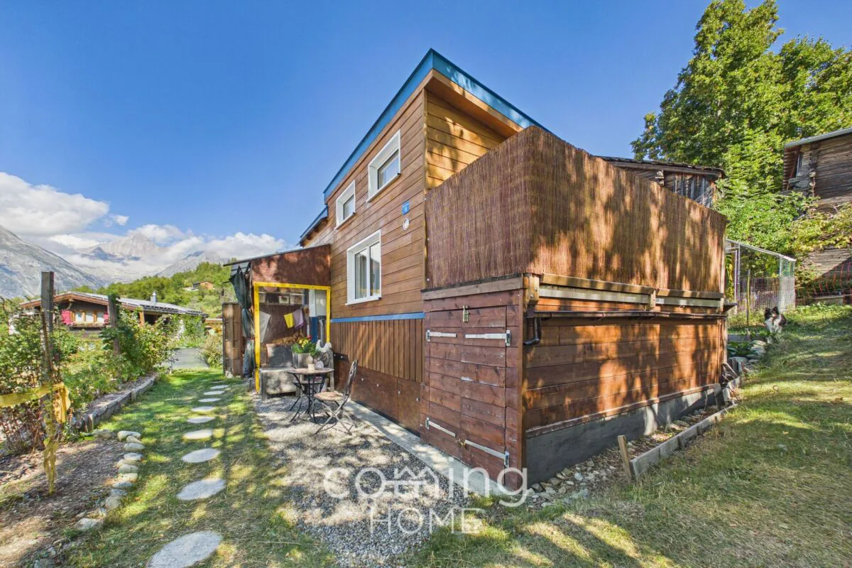 Maisonnette écologique à Bürchen, avec le terrain W3 et vue sur la montagne