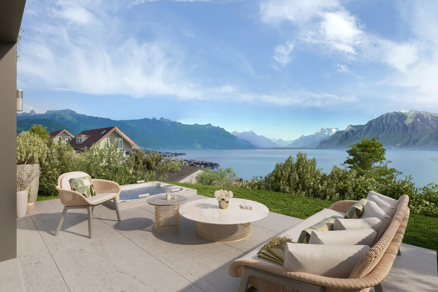 Close to Vevey, new project of 3 villas with 5.5 rooms - panoramic view