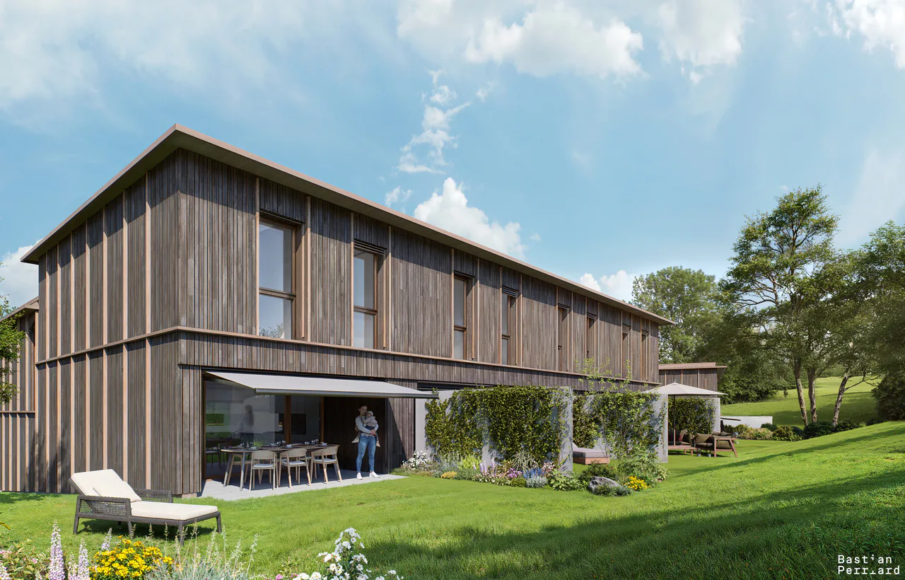 2 villas mitoyennes de 5 pièces en extrémité