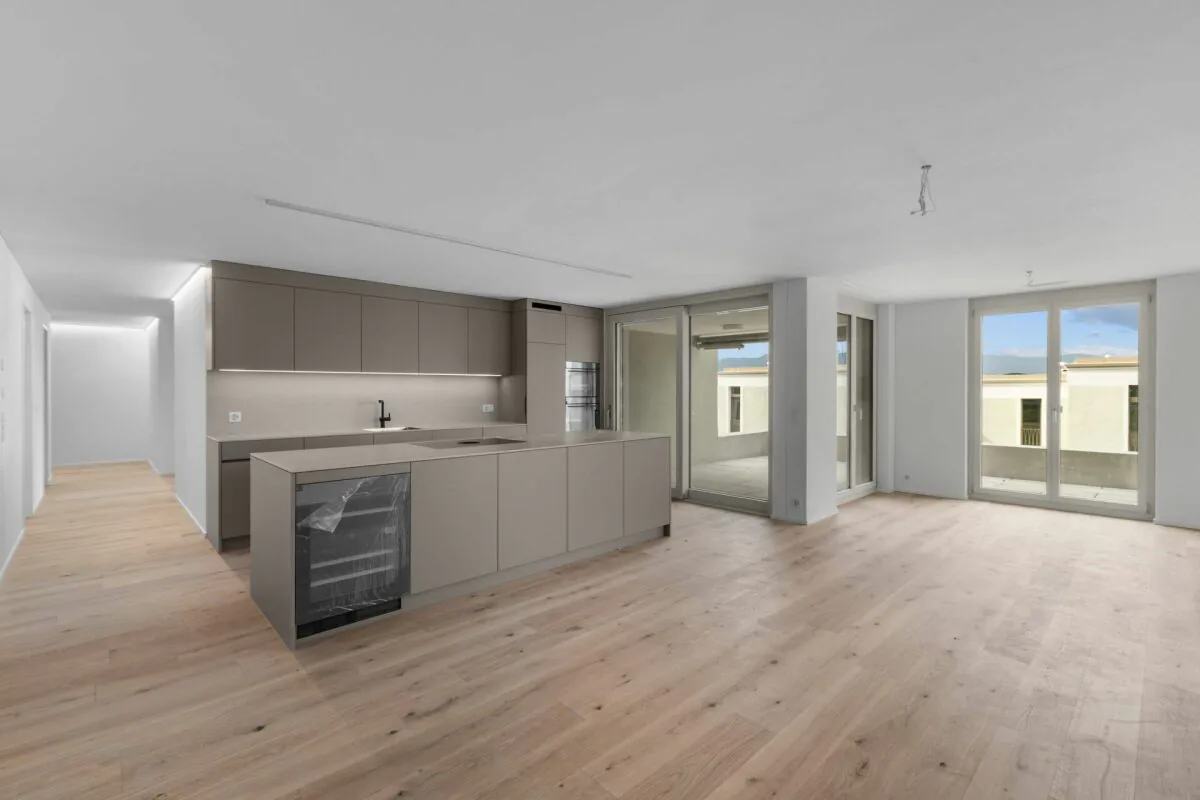TILIA | Exclusive 4.5-room new apartment for rent on the garden floor with partial lake view of Lake Zurich