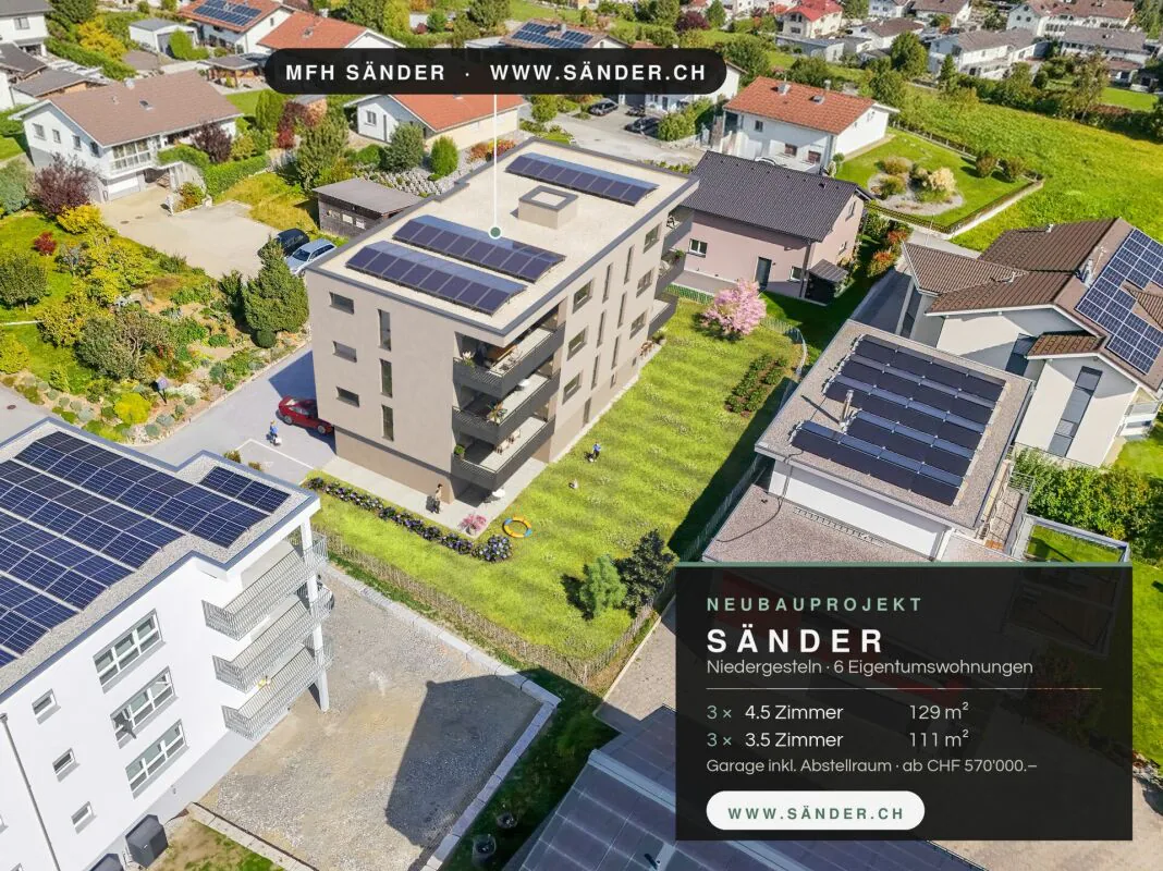 Projet de construction neuve Sänder - appartements en propriété de 3,5 et 4,5 pièces à Niedergesteln
