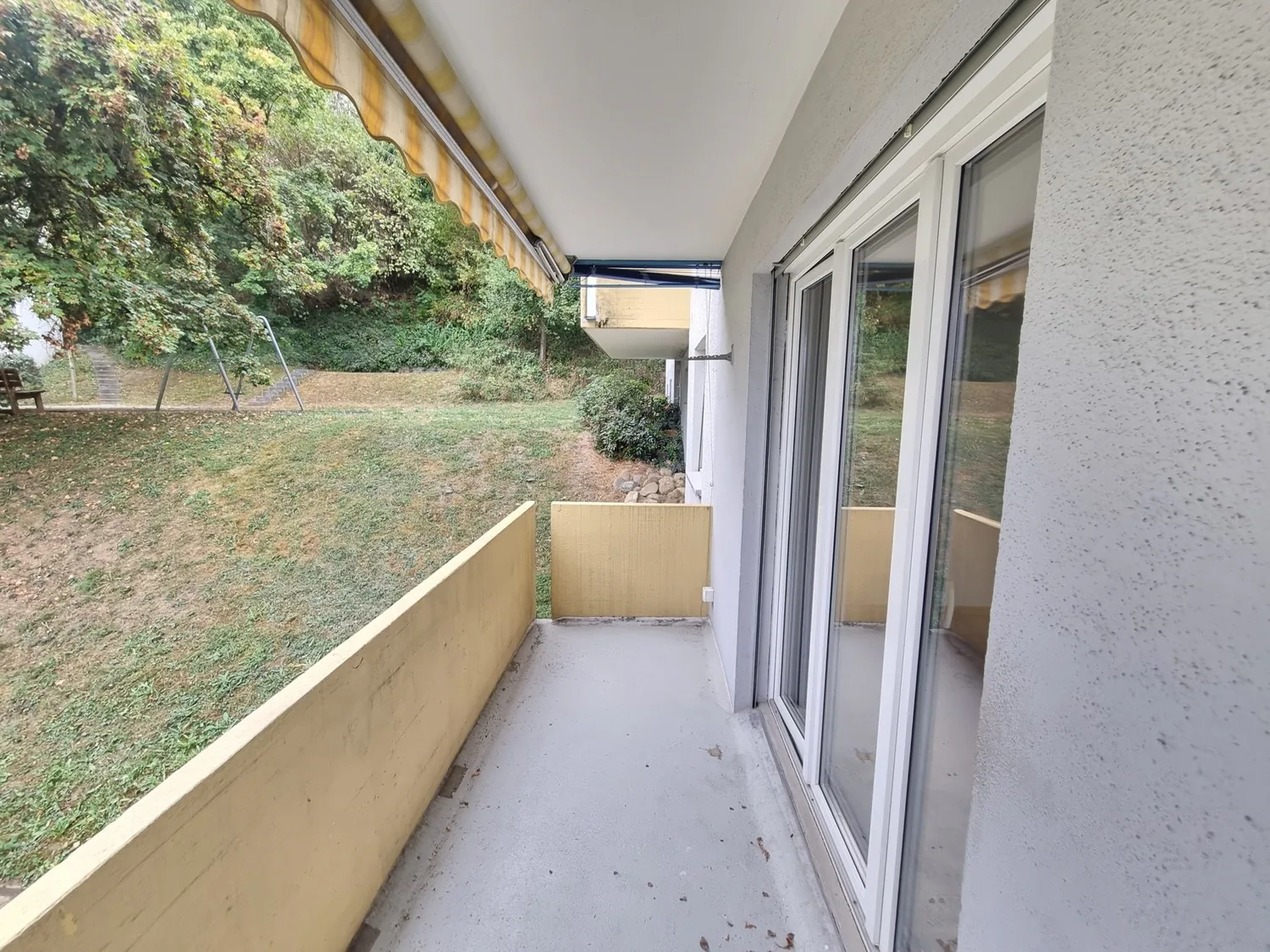 Freshly painted apartment with green surroundings