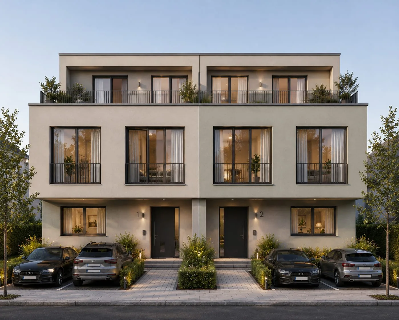 Exklusives Neubau-Doppeleinfamilienhaus in Reinach AG - modernes Wohnen mit viel Platz