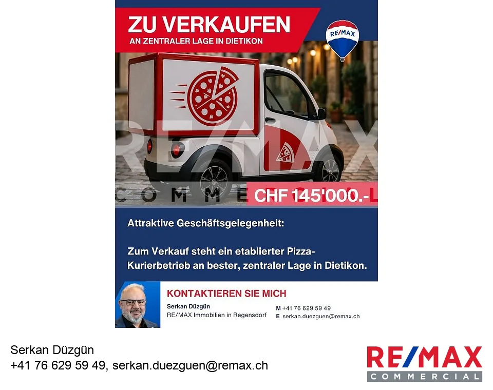 Pizzakurier zum Verkauf Zentrale Lage in Dietikon