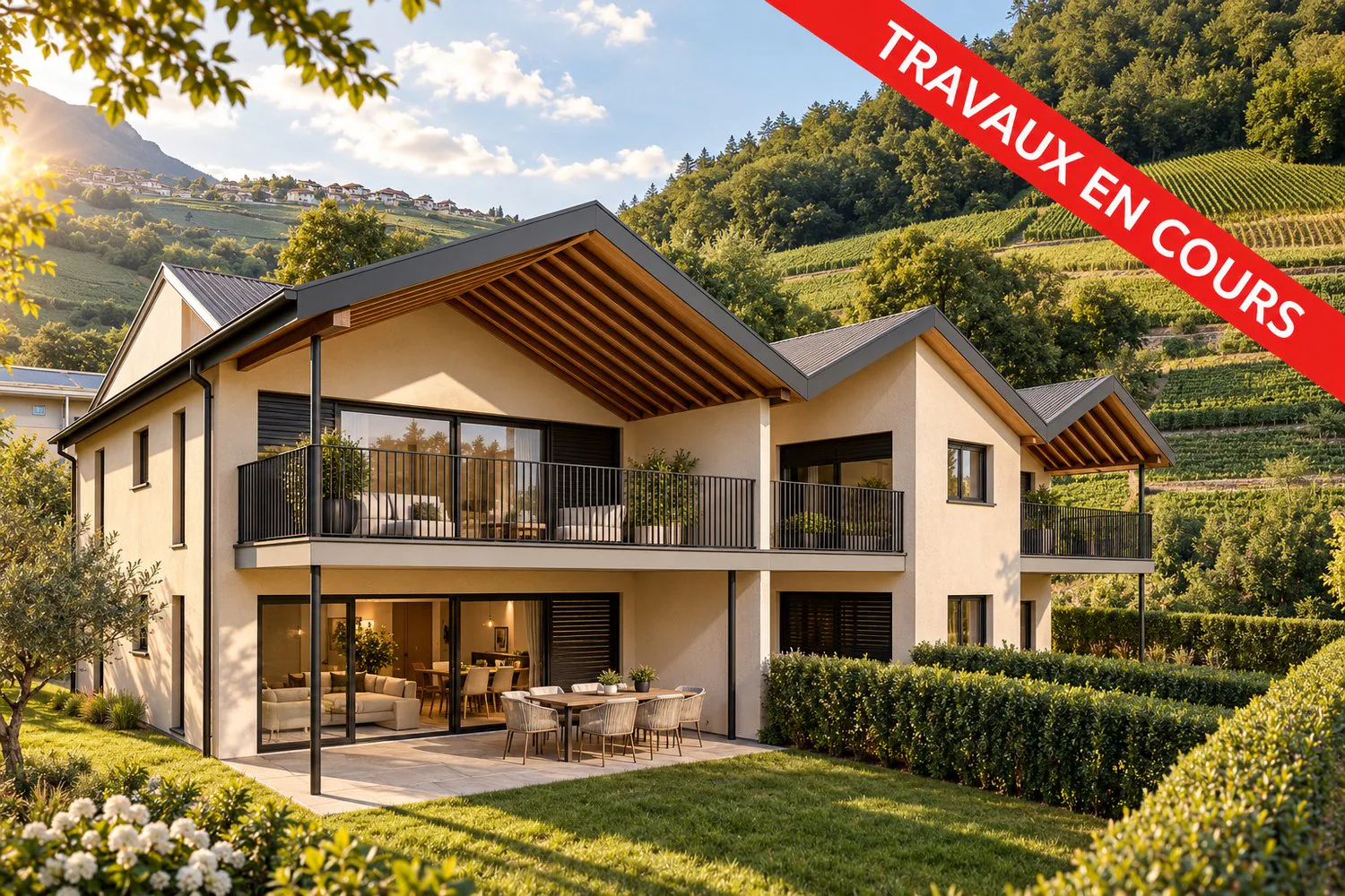 2,5 Zimmer Parterre mit Garten oder Attika | Bau im Gange (Vuisse, Savièse)