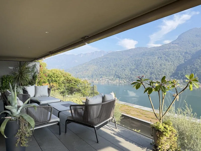Wohnung mit 3,5 Zimmern, möbliert, mit Seeblick, Garten und Panoramaterrassen