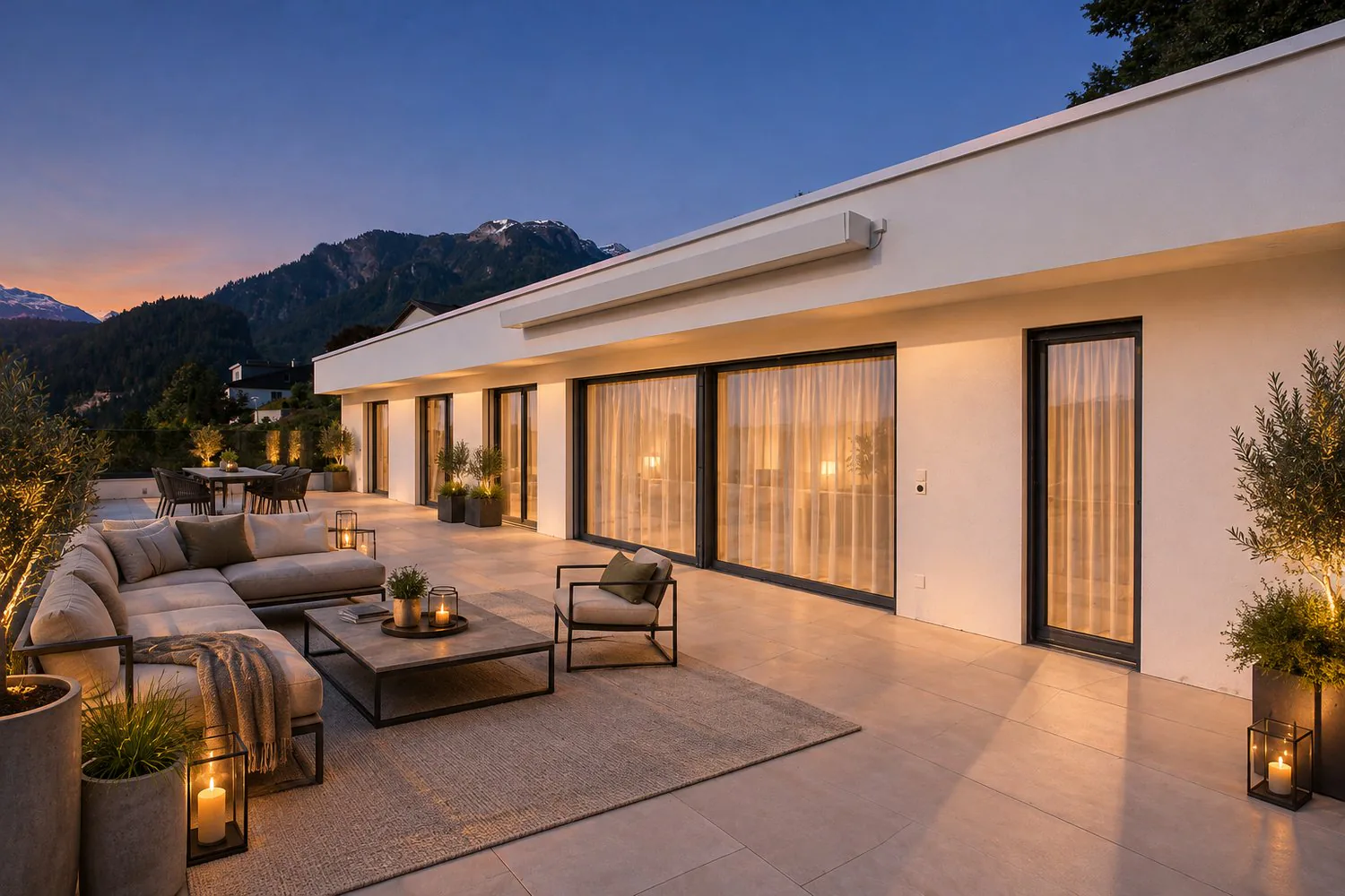 Ambiance de penthouse avec vue panoramique | Appartement de terrasse exclusif à Thusis