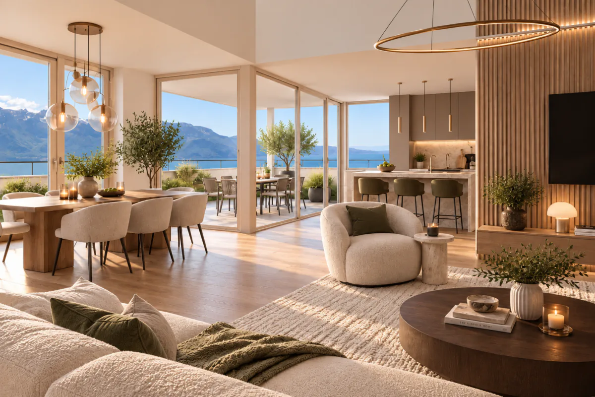 Chardonne - Prächtige neue Reihenvilla mit 6.5 Zimmern und atemberaubendem Blick auf den Genfersee