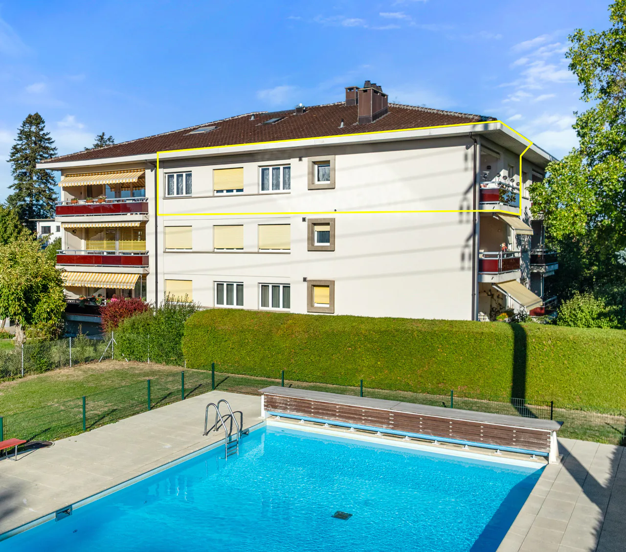 Bel appartement en dernier étage dans un cadre paisible