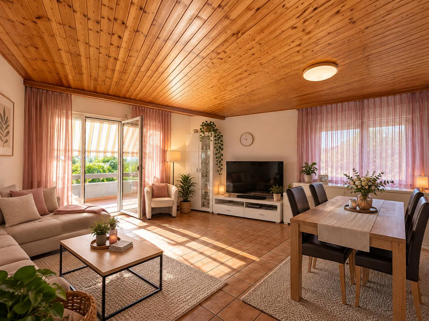 Geräumige 5.5-Zimmer-Wohnung im letzten Stock mit zwei Balkonen und freier Sicht