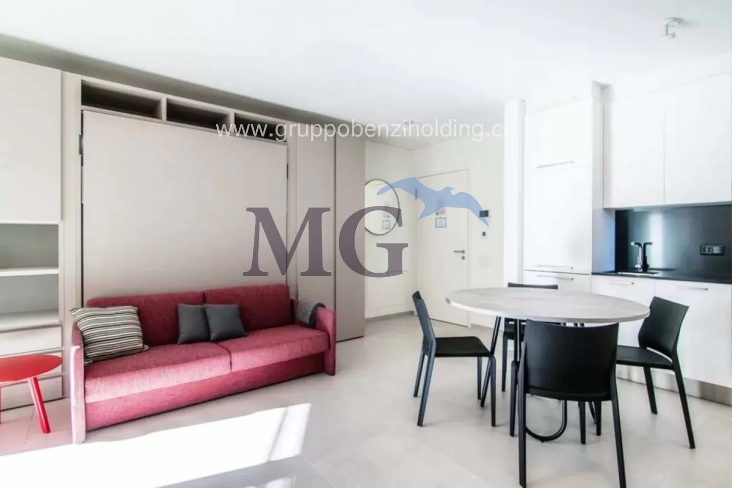 Furnished apartment, newly built, with private garden