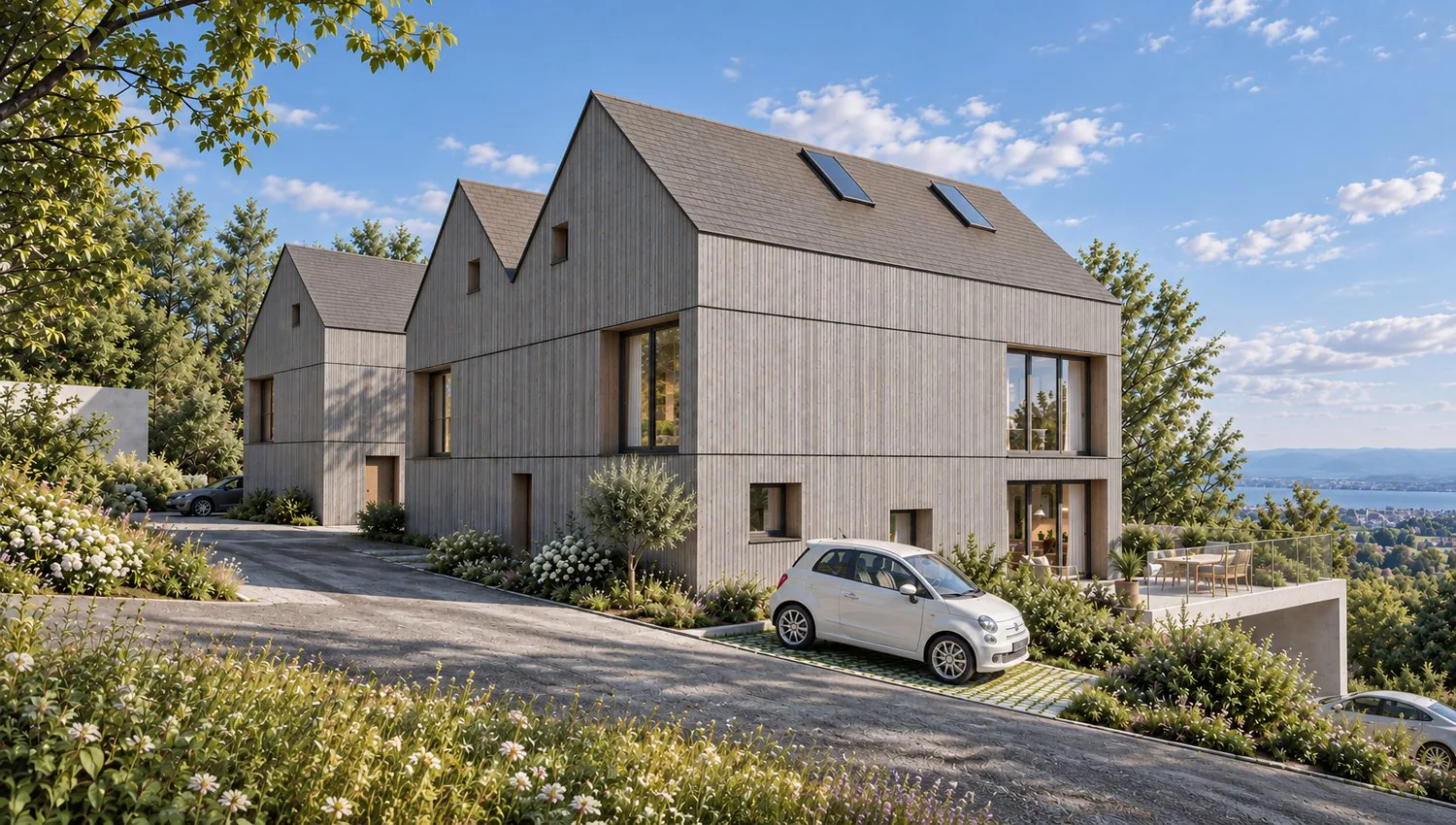 Villa Minergie 100% in Holzrahmen, Doppelhaus, Verkauf nach Plan