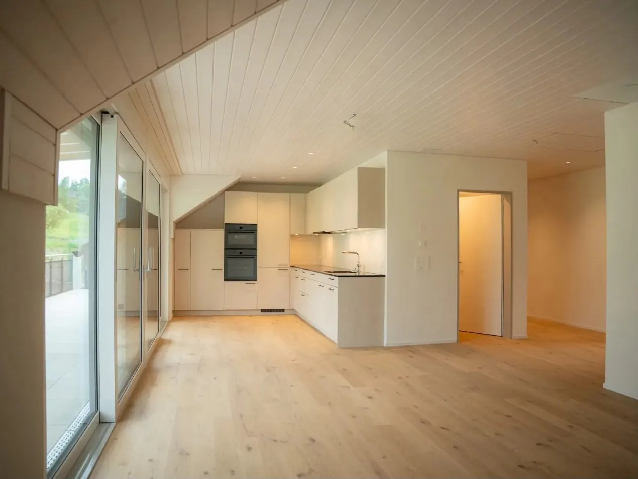 New, sunny attic apartment with high-quality construction standards
