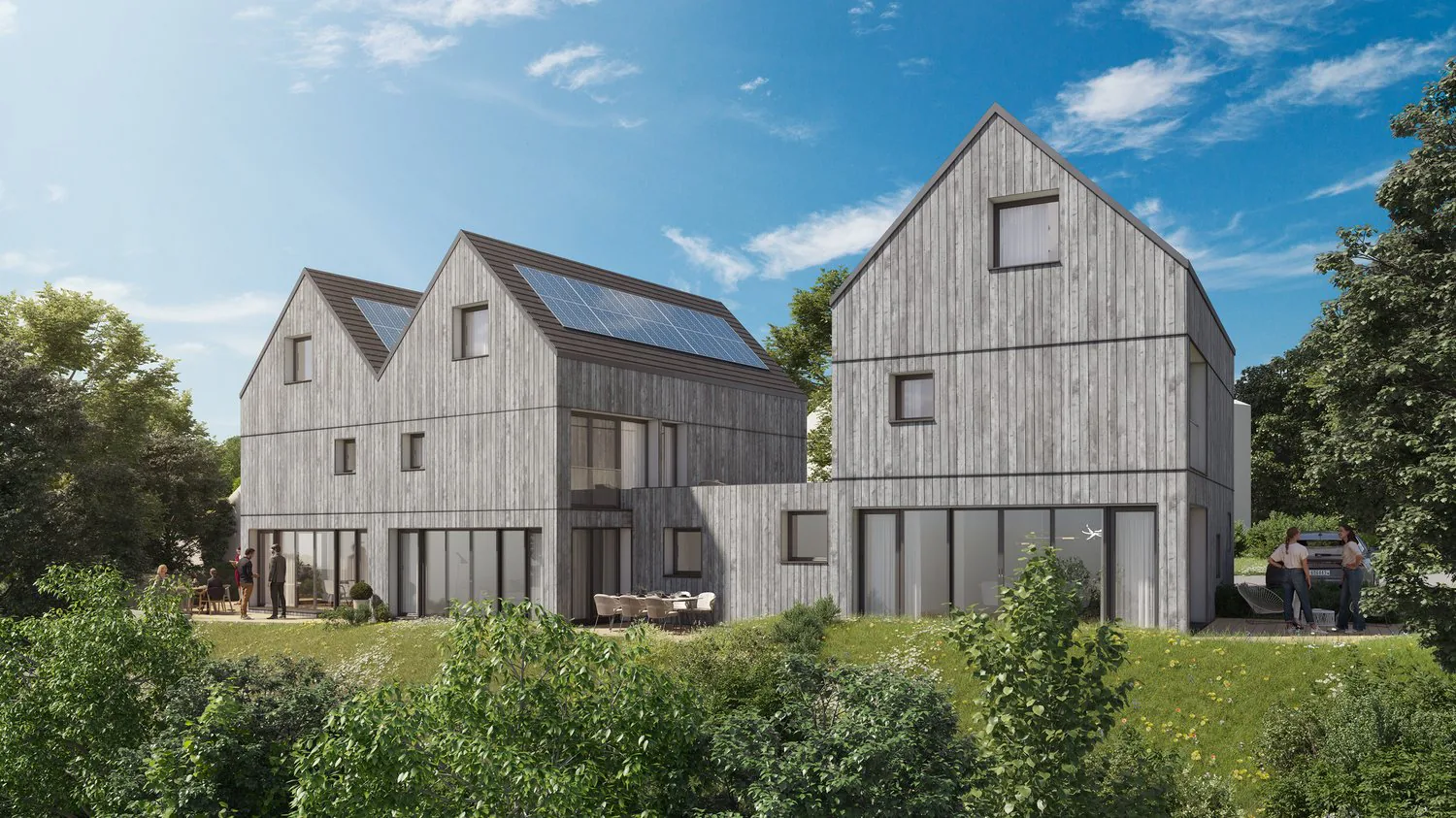 Große Minergie-Reihenvilla, Verkauf nach Plan, 100% Holzkonstruktion