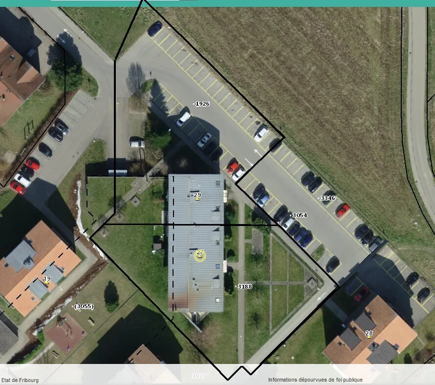 Outdoor parking space with foldable anti-parking barrier