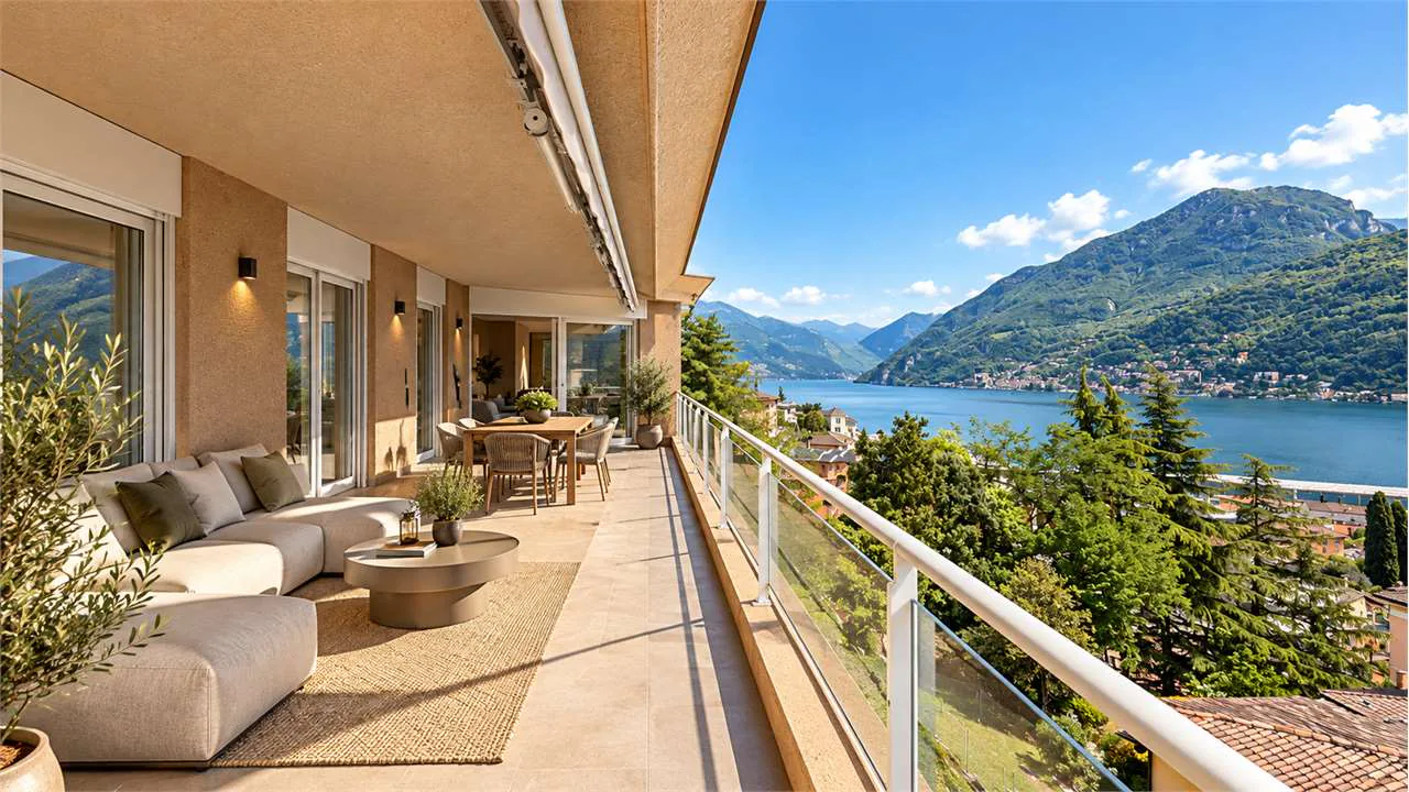 MELIDE - ELEGANTES 4.5-ZIMMER-WOHNUNG MIT SEEBLICK, TERRASSE, SCHWIMMBAD UND WELLNESS
