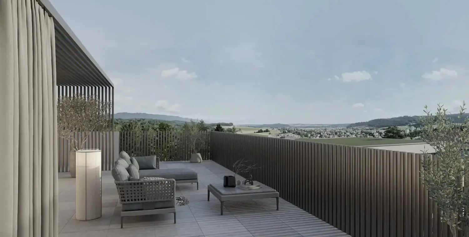 3.5 room attic apartment with 114 m² terrace