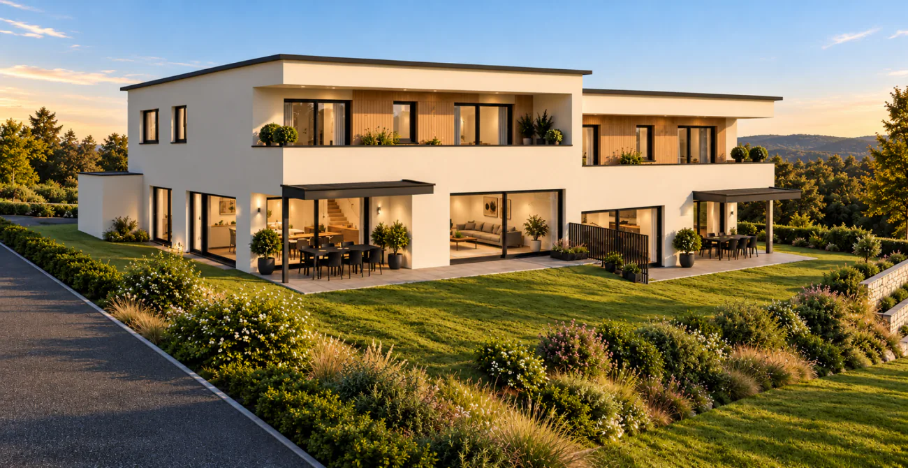 Terrain à bâtir avec étude de projet pour 2 maisons unifamiliales