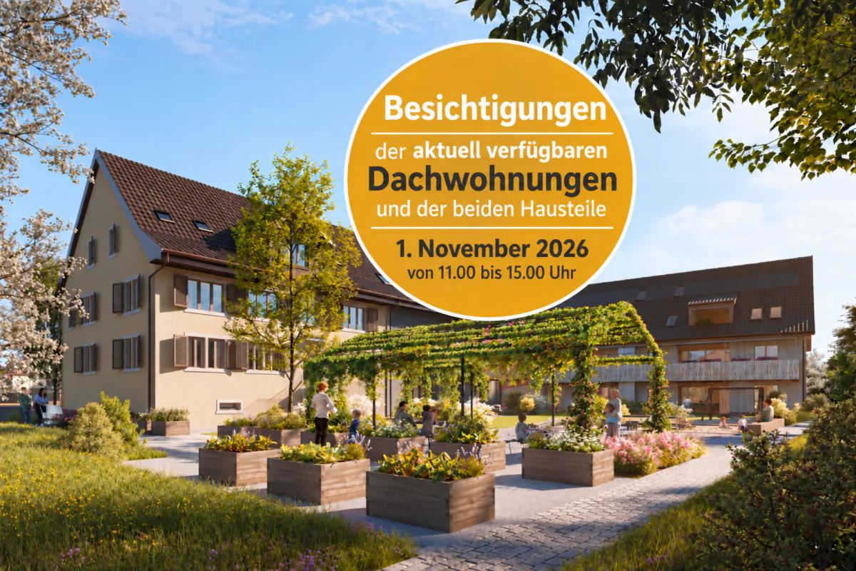 TAG DER OFFENEN TÜR | 1. November 2026, 11.00-15.00 Uhr - Exklusive Hausteile & Dachwohnungen entdecken!