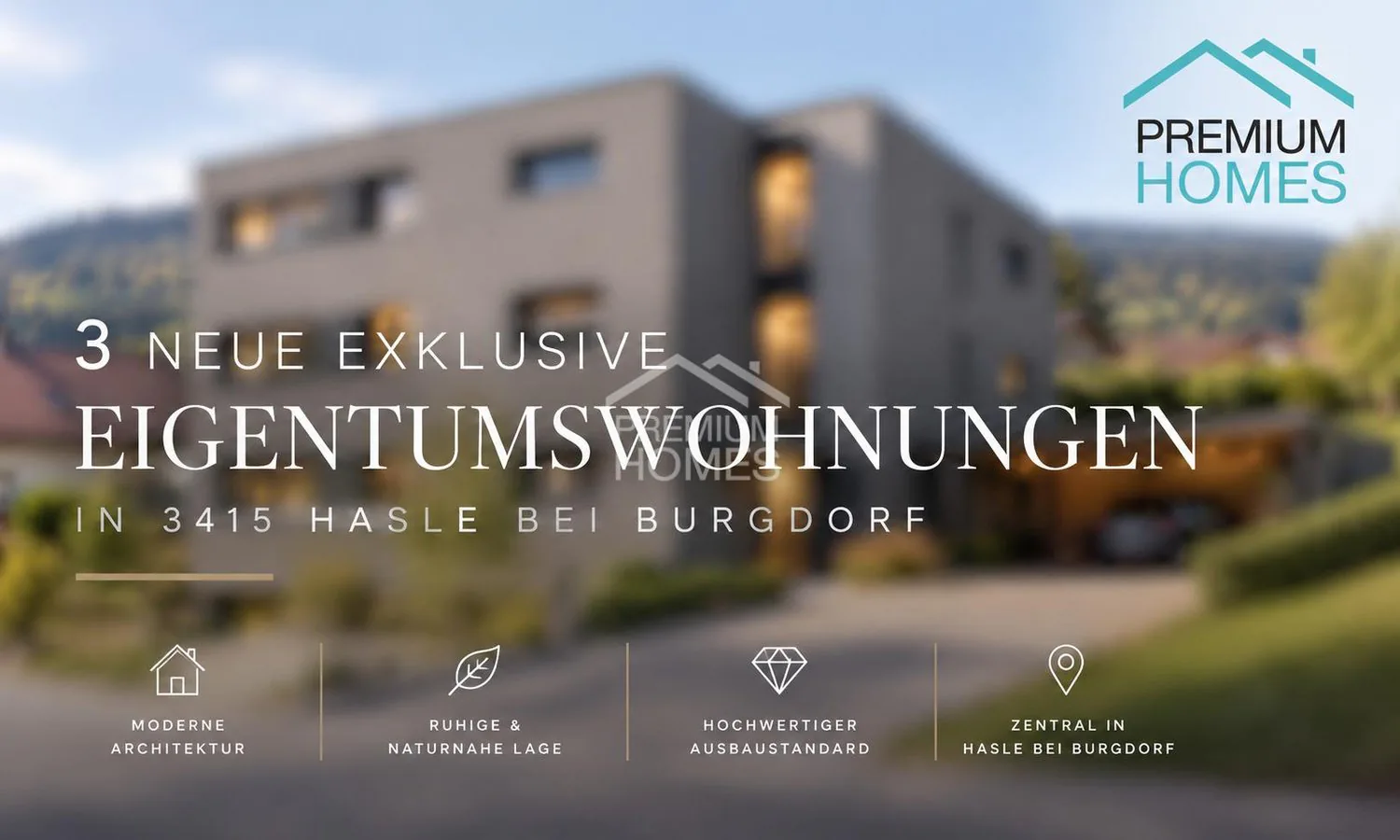 Exklusive Eigentumswohnung (1.OG): modernes Wohnen im Grünen