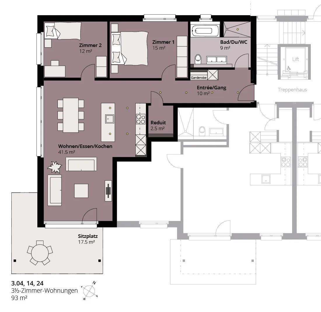 Modern 3.5-room apartment in a family-friendly neighborhood
