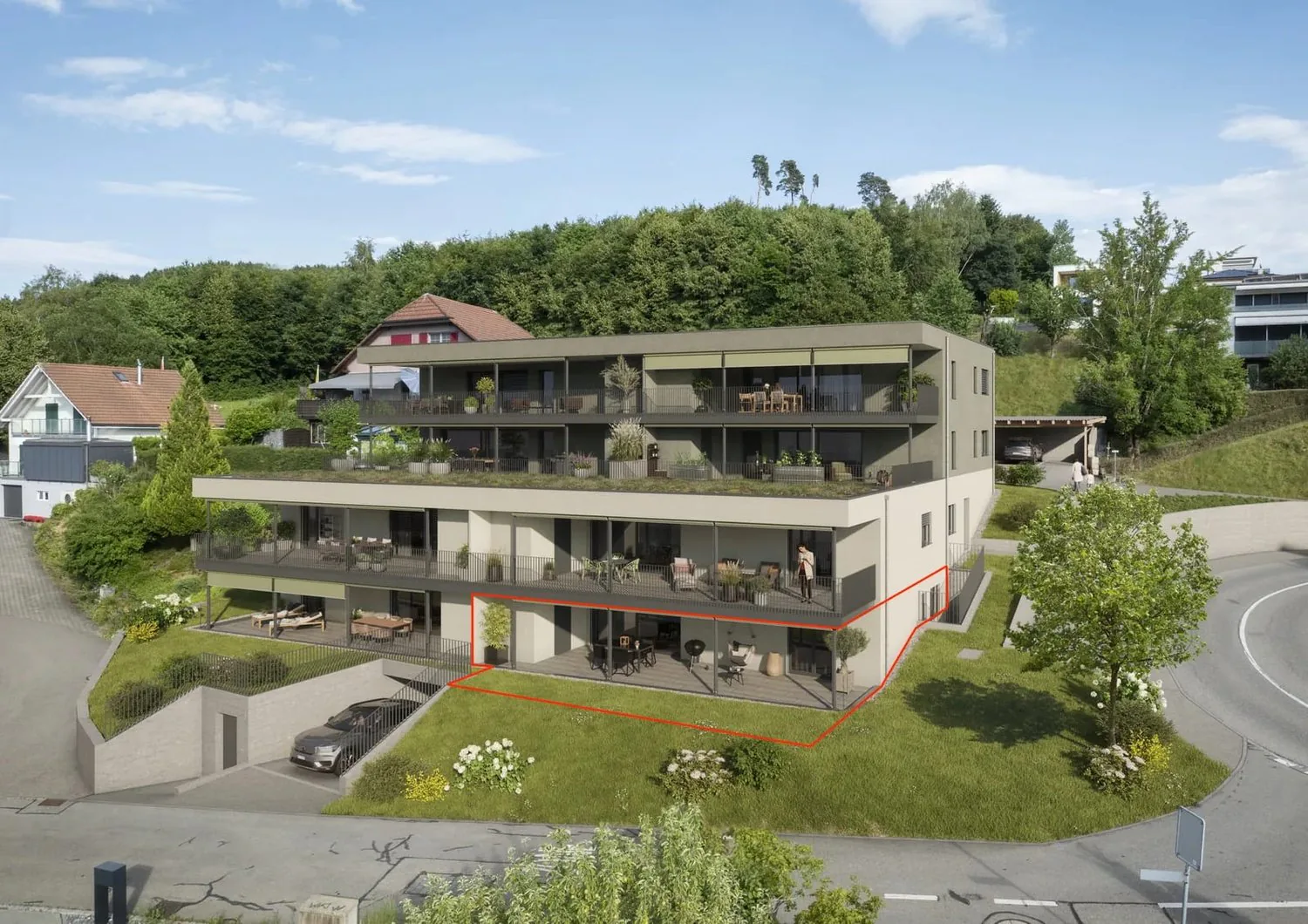 Vivere con una vista panoramica - appartamento 3.5 locali al piano terra con terrazza panoramica