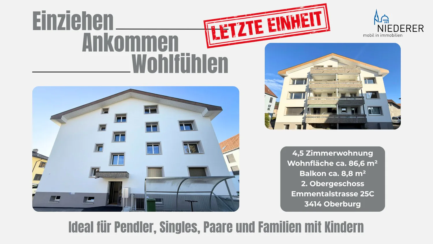First occupancy after complete renovation, modern 4.5-room apartment in Oberburg