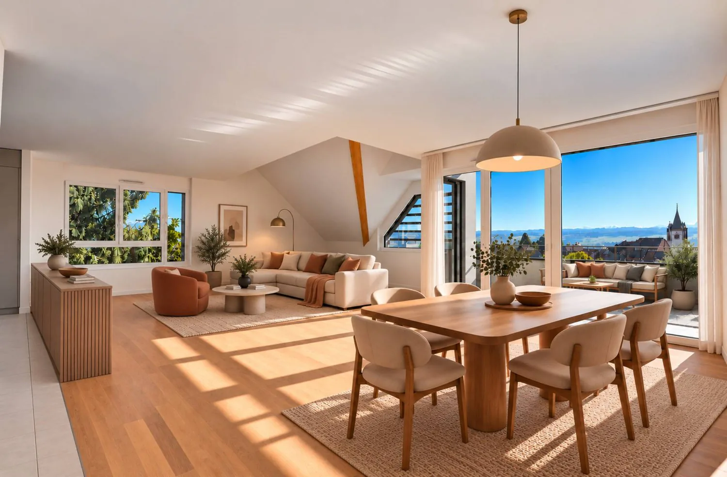 Elegant new duplex with a view of the bell tower