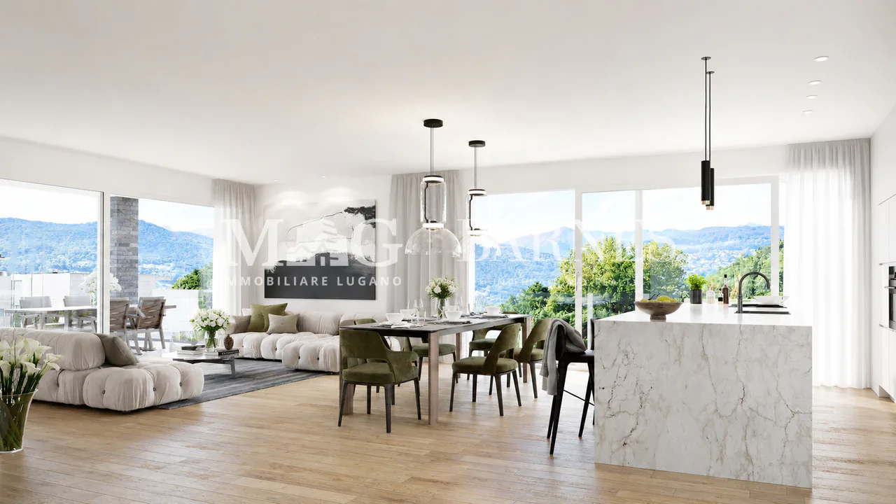 Collina d'Oro: Attico 4.5 locali con terrazzo in nuova residenza