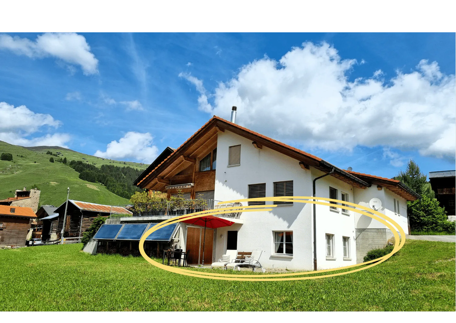 Moderne 3.5-Zimmer-Wohnung mit Extrazimmer und wunderschöner unverbaubarer Aussicht in Lumbrein