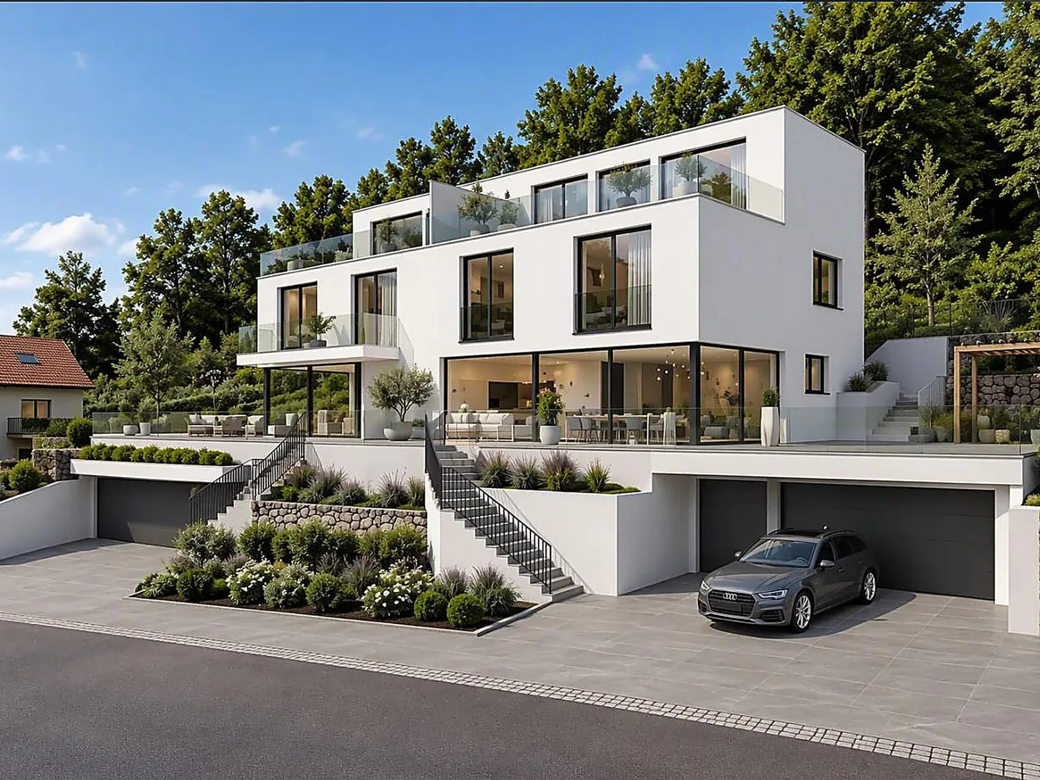 Exclusive 8-room semi-detached house with rooftop terrace in Münchenstein