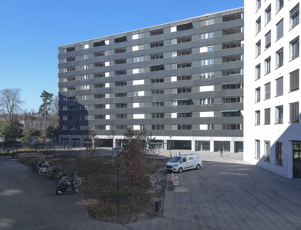 Studio apartment with laundry tower