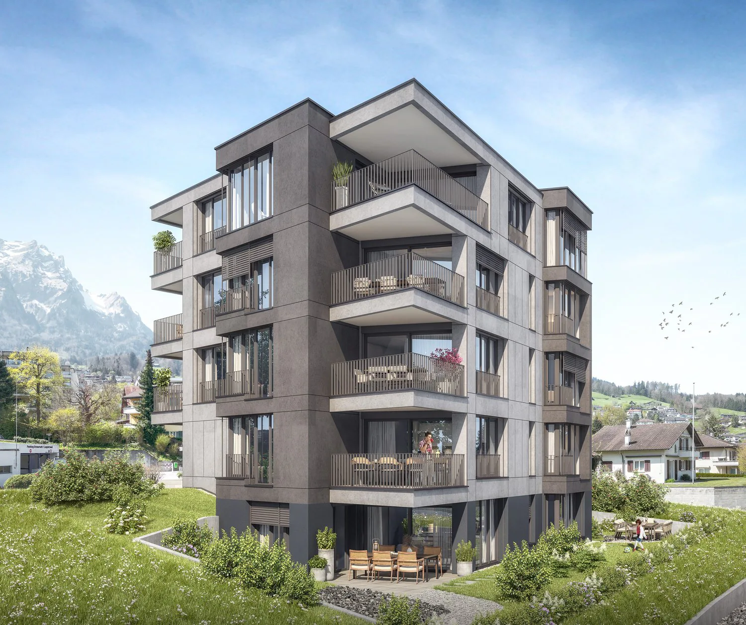 3.5-room apartment with loggia and Pilatus view – New apartment on Mozartweg in Hergiswil