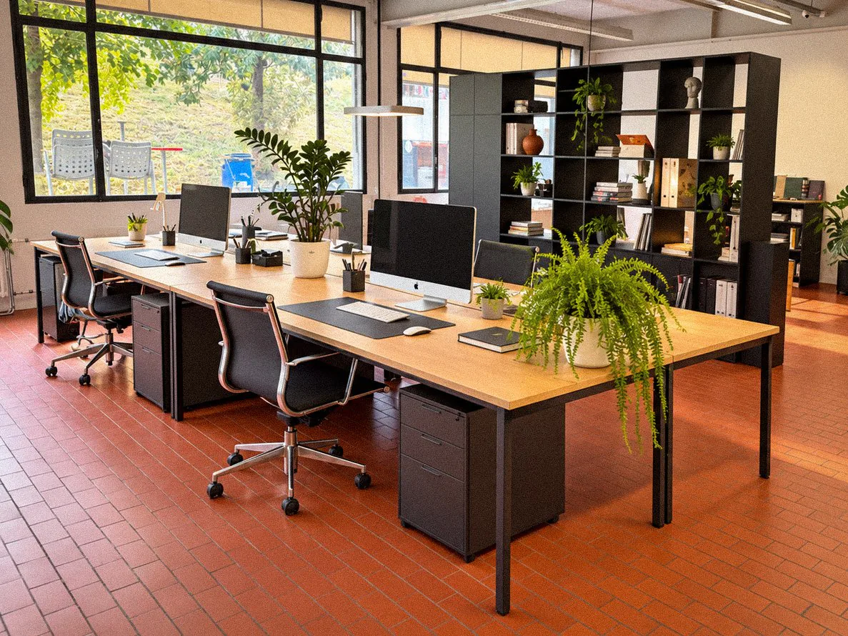 Postazione di lavoro individuale attraente in un cubo di ufficio moderno 4 persone – Berna Wankdorf