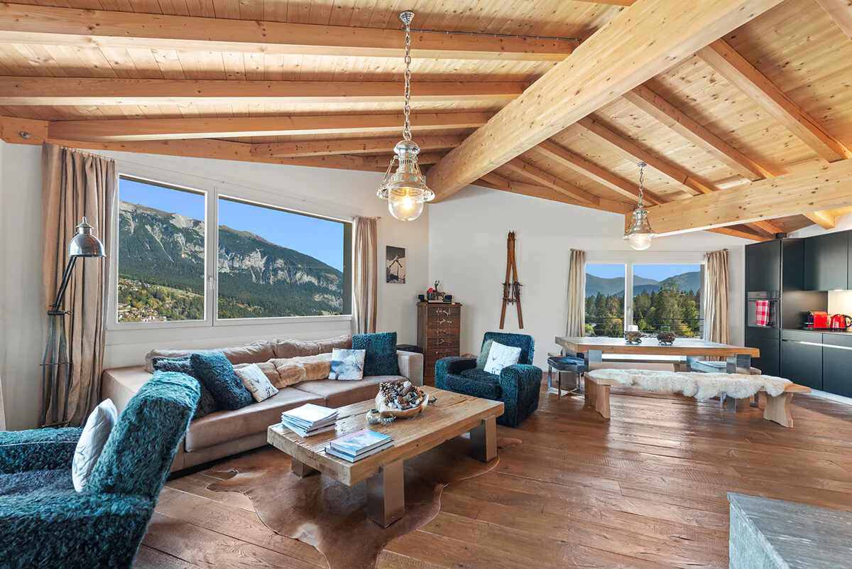 Ferienwohnung in Flims mit Sauna in alpinem Stil
