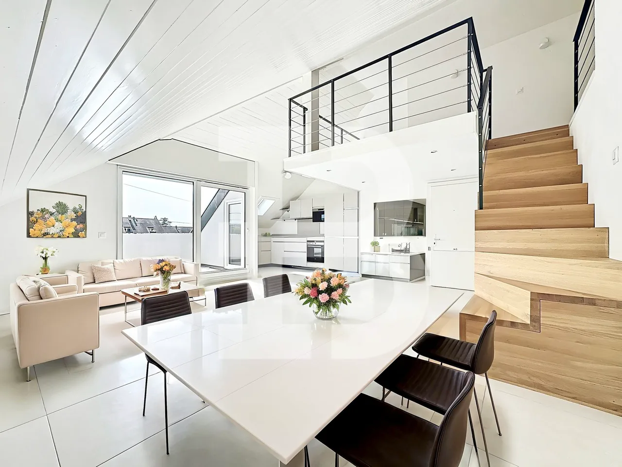 Charmanter 3,5-Raum-Attikawohnung mit 1 Schlafzimmer - 1 Mezzanine - 2 Terrassen
