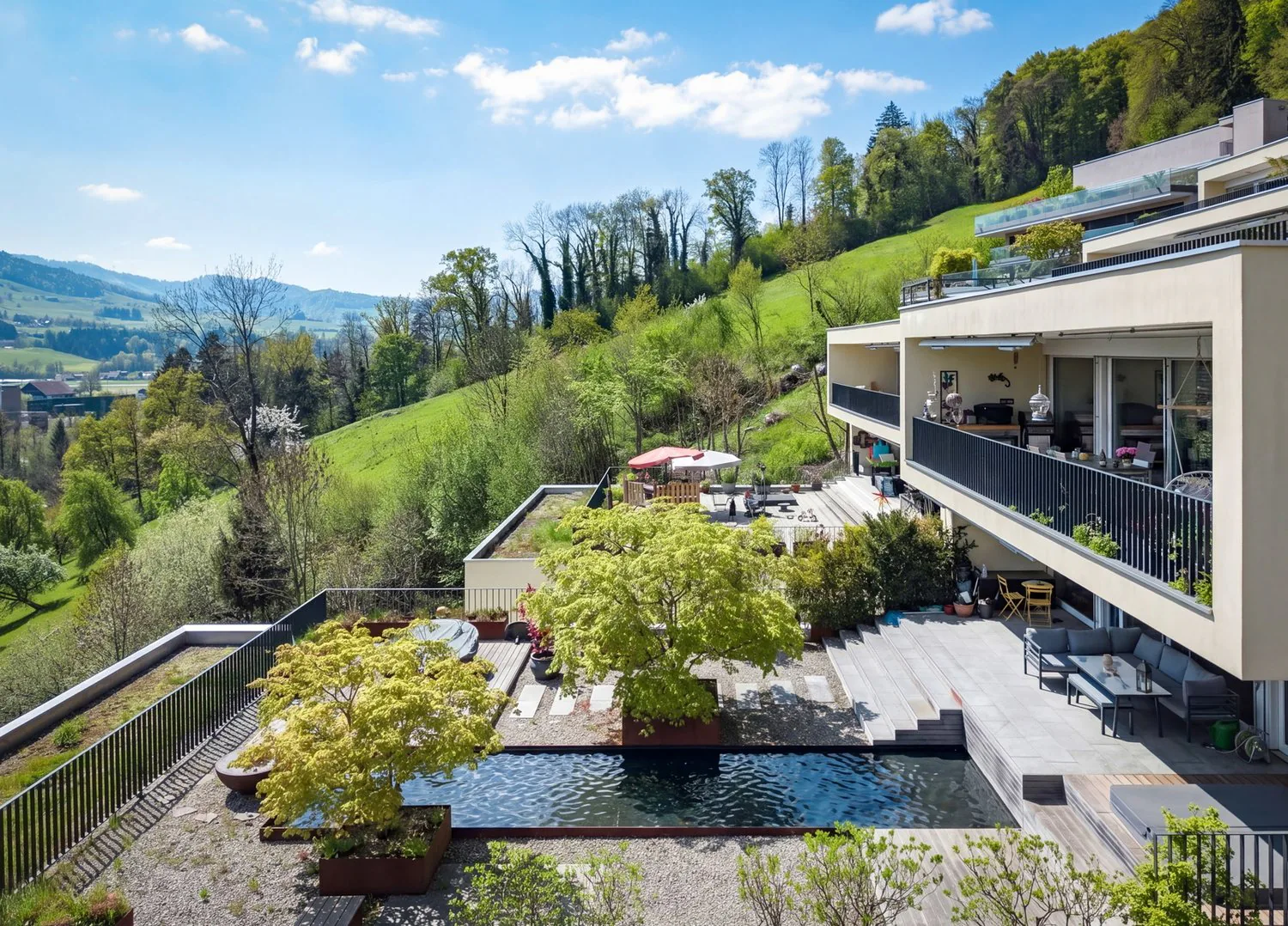 Appartement de terrasse élégant avec vue panoramique