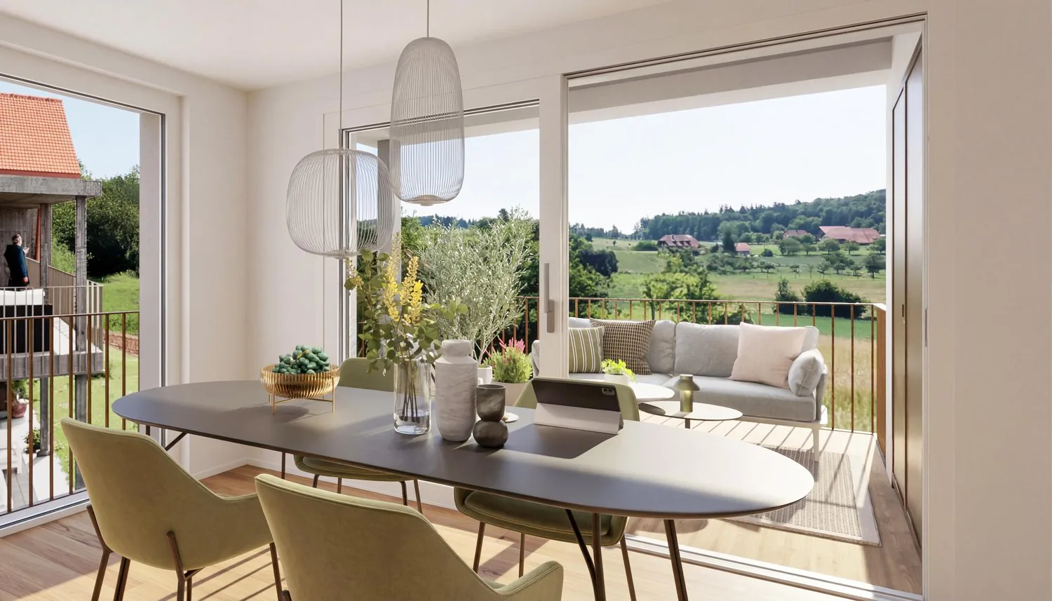 Appartement en propriété de 3,5 pièces dans un immeuble neuf avec vue panoramique à Lüterswil (Bucheggberg)